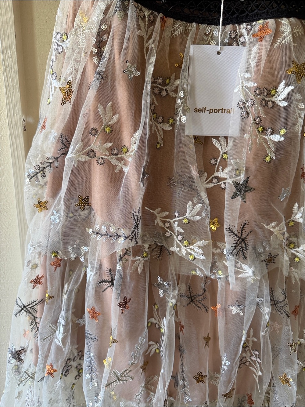 Self-Portrait Star Mesh Midi Dress NWT - Picture 2 of 3
